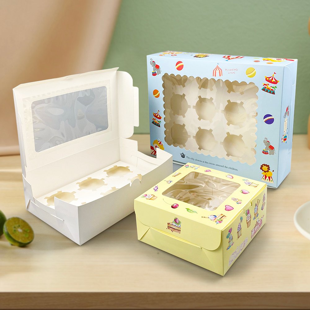 Sturdy custom cake boxes with handles food safe packaging