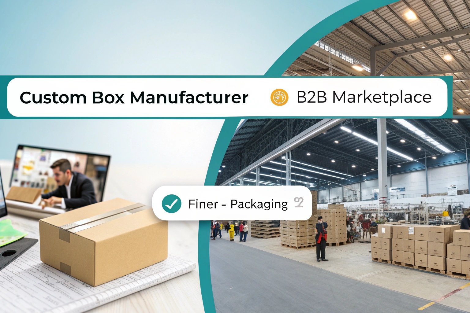 Finer Packaging, a B2B custom box manufacturer in China, vs sourcing via B2B marketplace.