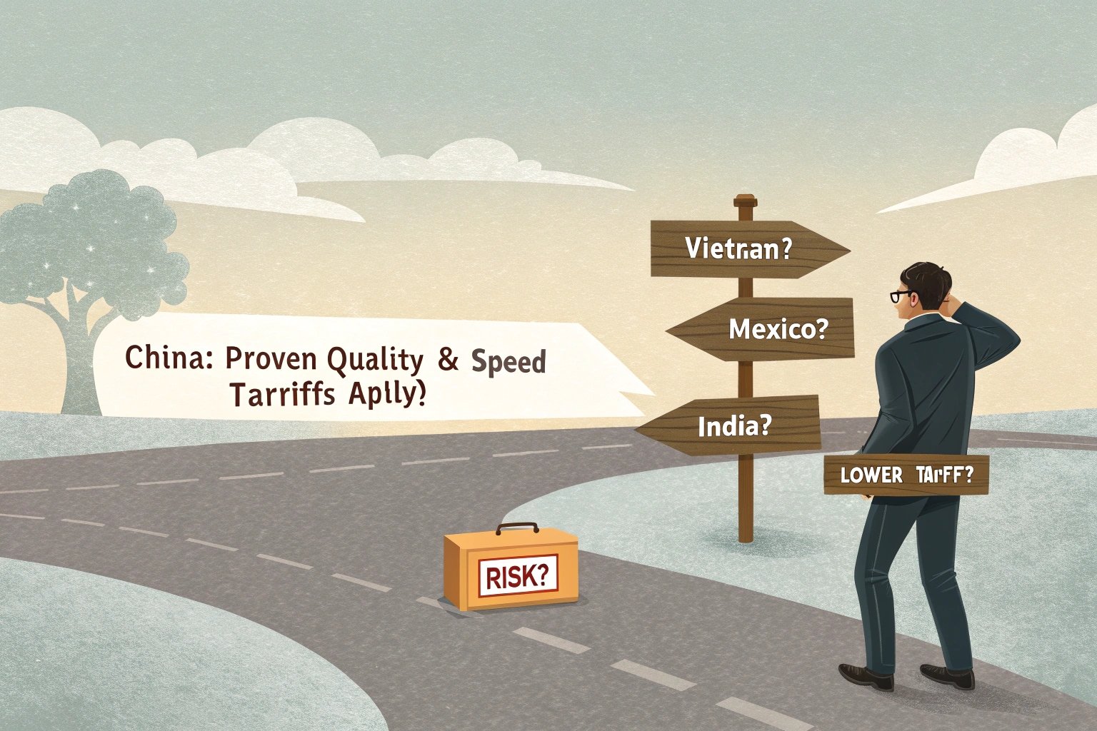 Comparing packaging sourcing: China (Finer Packaging) for quality/speed despite tariffs vs uncertain alternatives.