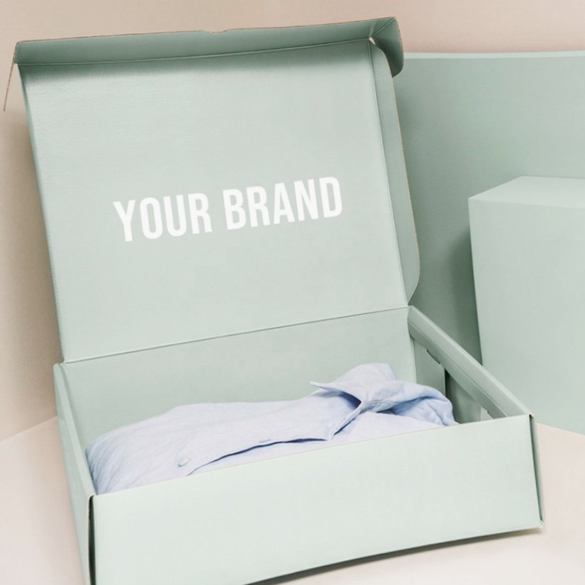 Corrugated shipping box designed for clothing