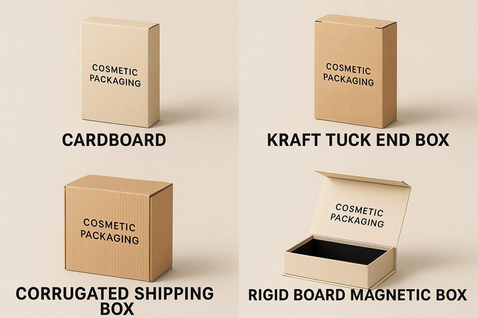 Different material options for cosmetic packaging