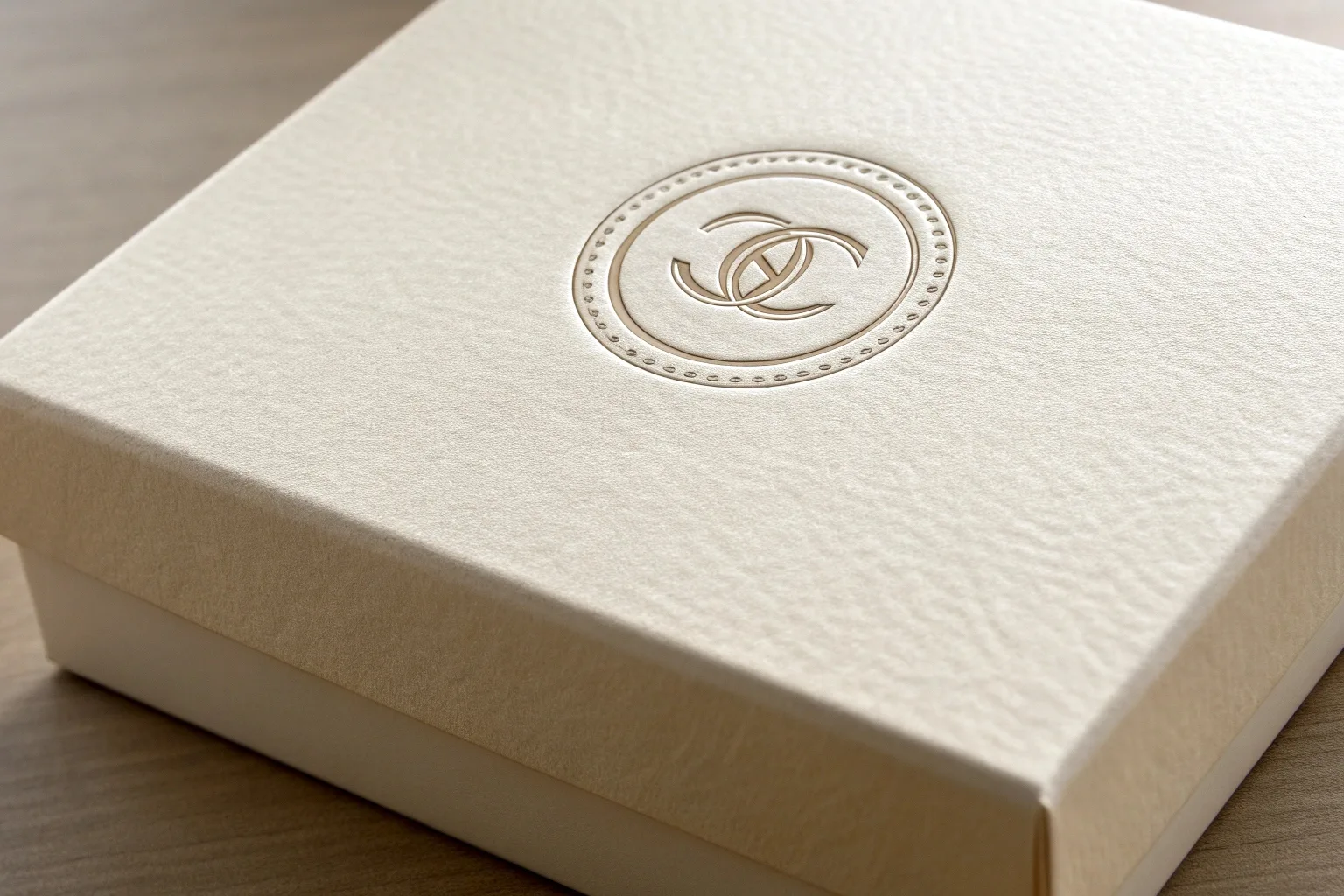 debossed logo on cosmetic box