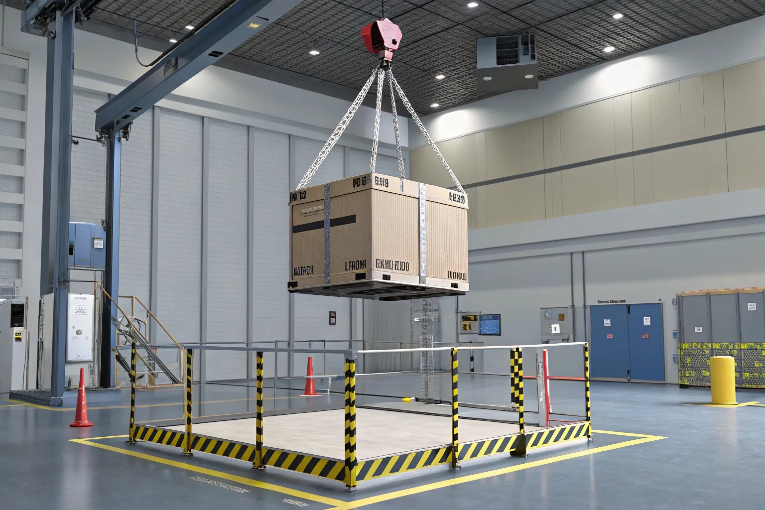 Illustration of a box undergoing a drop test